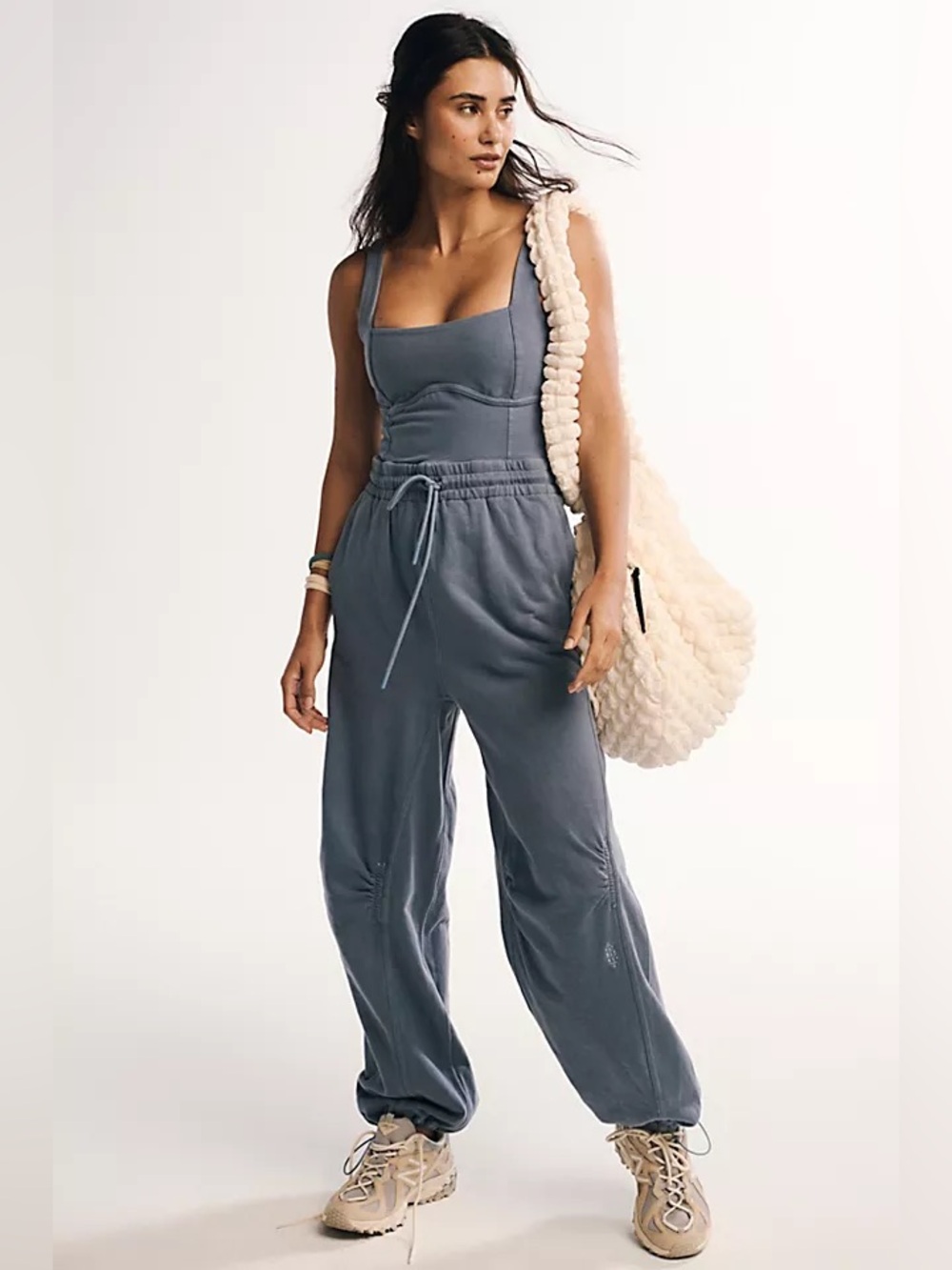 FP Movement by Free People Inbound Onesie Blue Gray Jumpsuit Size Medium